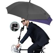 Parapluie XL bicolore Doppler Storm anti-tempête et aérodynamique avec toile automatique extensible - avec Porte-parapluie réglable pour vélos et poussettes