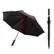 Parapluie de golf élégant - Automatique -Résistant au vent  - Diamètre large 120 cm - Noir avec détails rouges