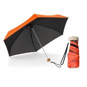 Mini parapluie pliant pour femme - Parapluie plat cinq plis - Ultra léger et compact - Protection UV - Saumon