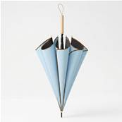 Parapluie en Forme de Pétale pour Femme - Système d'ouverture Automatique - Poignée en Bois Massif - Diamètre de la toile 100 cm - Bleu Ciel