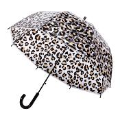 Parapluie cloche transparent femme - Résistant au vent - Ouverture automatique - Motif Léopard