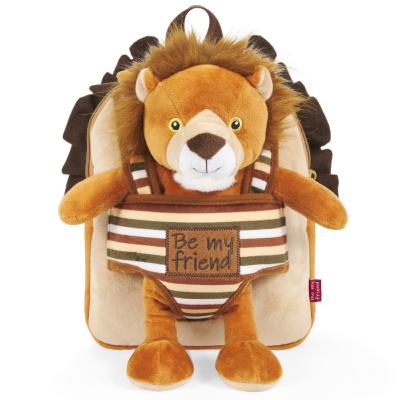 Sac à dos réversible Lenny Lion pour enfants - Peluche amovible - Bretelles réglables et souples - Mini sac de voyage mignon - Taille unique