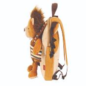 Sac à dos réversible Lenny Lion pour enfants - Peluche amovible - Bretelles réglables et souples - Mini sac de voyage mignon - Taille unique