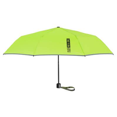 Mini parapluie pliant pour enfants - Bordure réfléchissante pour une visibilité optimale la nuit - Vert fluo