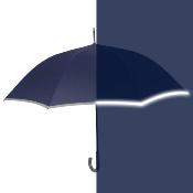 Parapluie de golf long pour femme et homme - Ouverture automatique - Protection Extra Large 120 cm - Bordure réfléchissante pour une haute visibilité la nuit - Bleu