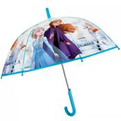 Parapluie cloche transparente pour fille - La Reine des neiges 2 - Parapluie Disney - Résiste au vent - Poignée bleue