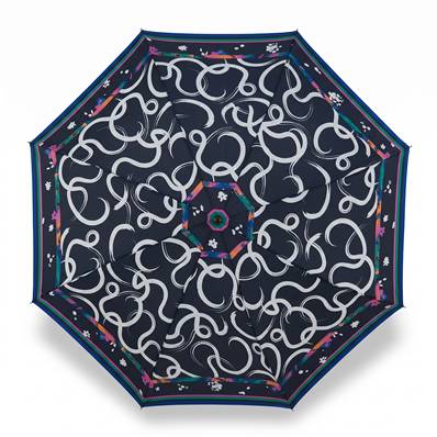 Parapluie long automatique - Poignée incurvée - Bleu foncé