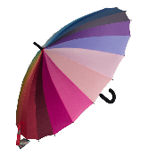 Parapluie long pour femme - 24 baleines - Pagode Arc-en-ciel
