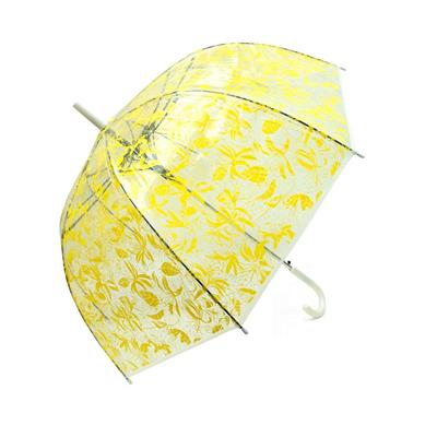 Parapluie transparent - Cloche -Design anglais - Imprimé jaune