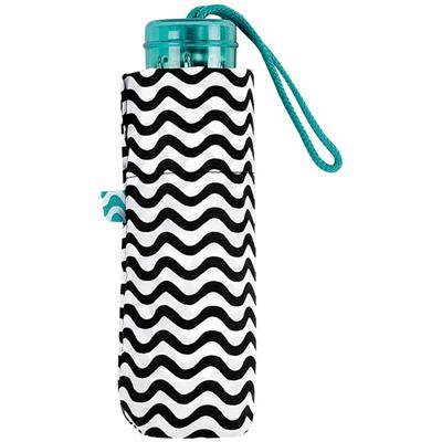Mini parapluie pour femme - Noir avec motifs vague blancs - reduced