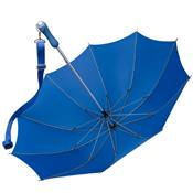 Parapluie pour homme avec bandoulière - Résistant au vent - Poignée finition caoutchouc - Bleu