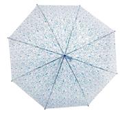 Parapluie cloche femme - transparent - imprimé coeur - bleu