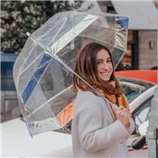 Parapluie cloche transparent femme à bordure irisé