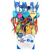 Duvoplus – canne à pêche pour chat, Canne à pêche de jeu en peluche avec clochette, Encourage à bouger – 53cm