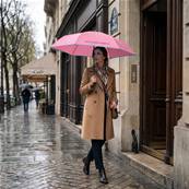 Mini parapluie pliant - Ouverture et fermeture automatiques - Poignée à molette - Ultra Léger et Ultra Minuscule - Résistant au vent - Rose Pastel