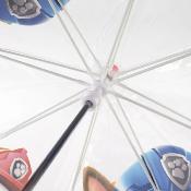 Parapluie enfant transparent -  Parapluie garçon - Poignée rouge - La Pat'Patrouille