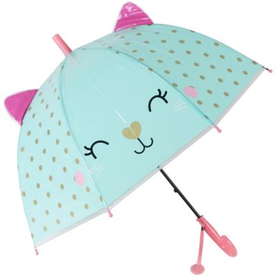 Parapluie cloche transparente fille -Ouverture automatique - Chat