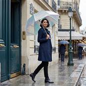 Parapluie long transparent pour femme - Paillettes