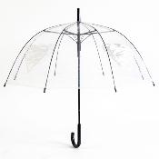 Parapluie cage à oiseaux transparent pour femme - Système d'ouverture automatique - Blanc Cœur