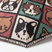 Parapluie Pliant pour Femme - Poignée Courbée en Bois - Motifs chat et chien