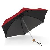 Mini parapluie pliant pour femme - Parapluie plat cinq plis - Ultra léger et compact - Protection UV - Rouge