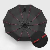 Parapluie Pliant pour Homme et Femme - Ouverture et fermeture automatiques - 10 Baleines en Fibre de Verre - Auvent en pongée revêtu d'UV - Grande toile de 106 cm - Résistant au vent - Noir