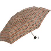 Mini parapluie pliant femme - Imprimé losange - Poignée grise foncée