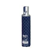 Mini parapluie pliant réfléchissant pour femme - Ultra compact et plat - Ouverture automatique - Motif à carreaux bleus avec bordure réfléchissante