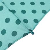Mini parapluie pliant pour femme - Résistant au vent - À pois - Bleu Aqua