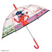 Parapluie enfant transparent -  Parapluie fille - Poignée rouge - Ladybug