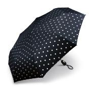 Mini parapluie pliant pour femme - Compact - Pois métalliques noirs