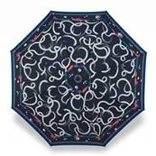 Parapluie long automatique - Poignée incurvée - Bleu foncé