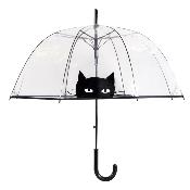 Parapluie cloche transparent automatique - Chat