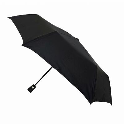 Parapluie pliant unisexe - Ouverture automatique - Résistant au vent - Poignée en caoutchouc - Noir