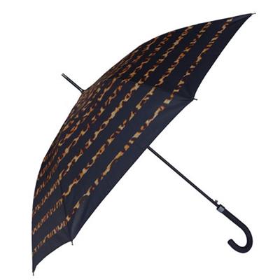Parapluie femme - droit - automatique - noir et imprim? l?opard