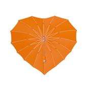 Parapluie droit - toile en forme de coeur - orange
