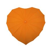 Parapluie droit - toile en forme de coeur - orange