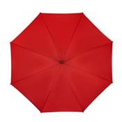 Parapluie canne et écologique - Ouverture manuelle - Large protection 102 cm - Rouge avec poignée en bois - toile en tissus RPET (bouteilles en plastiqus recyclés)
