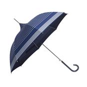Parapluie long pour femme - Design Danois - Toile bleu avec un jolie imprimé crème