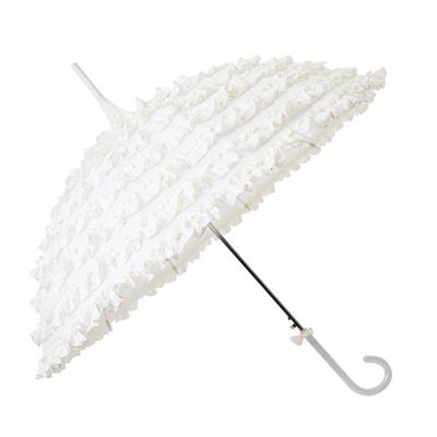 Parapluie long - Design danois - Crème avec des froufrous