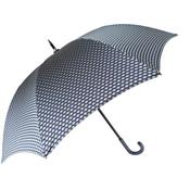 Parapluie de luxe - Handmade in Italy - Ouverture automatique - Poignée cuir bleu