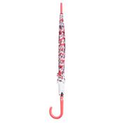 Parapluie long femme à ouverture automatique - Imprimé fleurs - Rouge