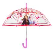 Parapluie cloche transparente pour fille - LA REINE DES NEIGES 2 - R?siste au vent - Poign?e rose