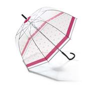 Parapluie cloche transparent - Motif symétrique - Bordure rose