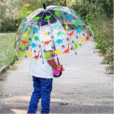 Parapluie cloche transparente enfant - Imprimé dinosaures