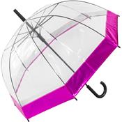 Parapluie cloche - Ouverture Automatique - Parapluie transparent avec bordure rose