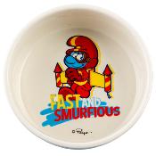 Duvoplus – Mangeoire Schtroumpfs Jetpack en céramique pour chien et chat, idéale pour servir nourriture et eau avec une touche ludique – 500ml – 15x15x6cm – Blanc/Bleu