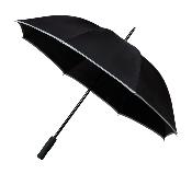 Parapluie long GOLF pour femme et Homme  - Ouverture manuelle - Large protection 102 cm - Noir avec bordure refléchissante