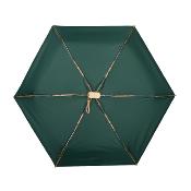 Mini parapluie pliant femme - Ultra léger et compact 14 cm de longueur - Vert et doré