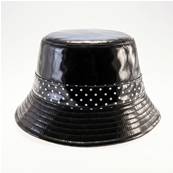 Chapeau de pluie pour femme - Imperméable - Noir à pois